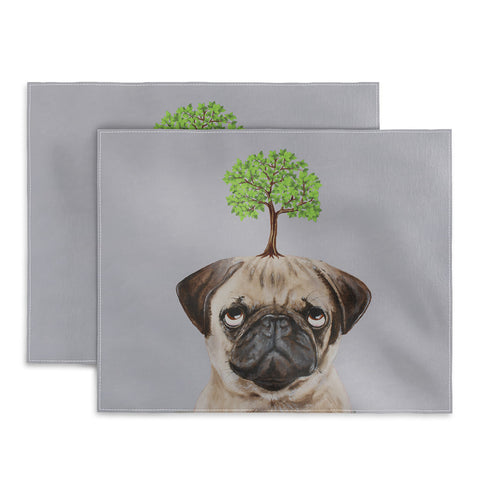 Coco de Paris A pug with a tree Placemat