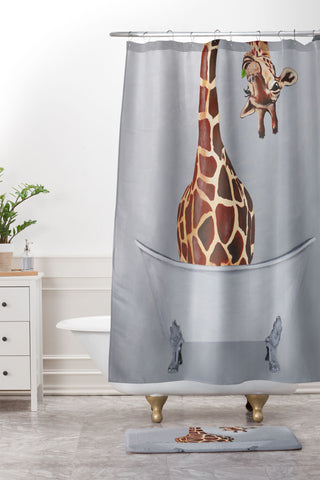 Coco de Paris Bathtub Giraffe Shower Curtain And Mat