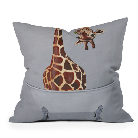 Coco de Paris Bathtub Giraffe Throw Pillow