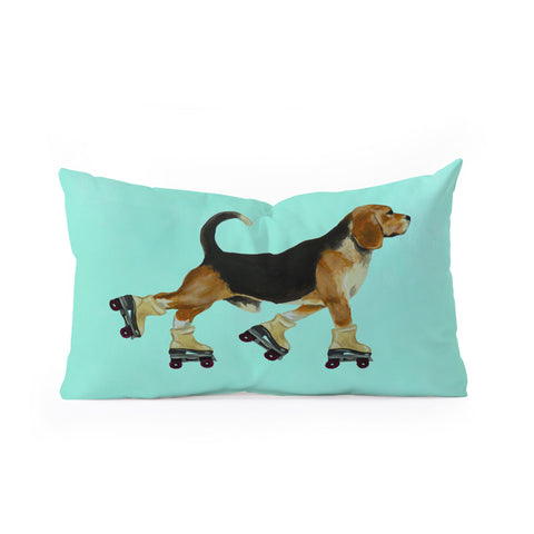 Coco de Paris Beagle Rollerskater Oblong Throw Pillow