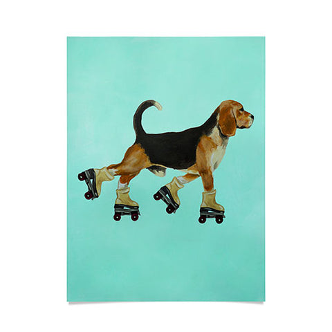 Coco de Paris Beagle Rollerskater Poster