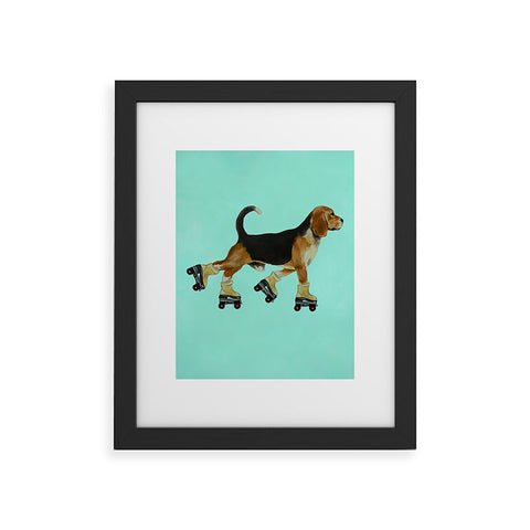 Coco de Paris Beagle Rollerskater Framed Art Print