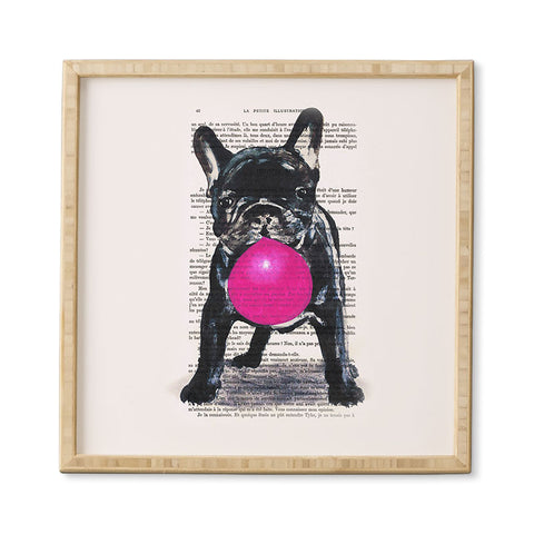 Coco de Paris Bulldog With Bubblegum 01 Framed Wall Art