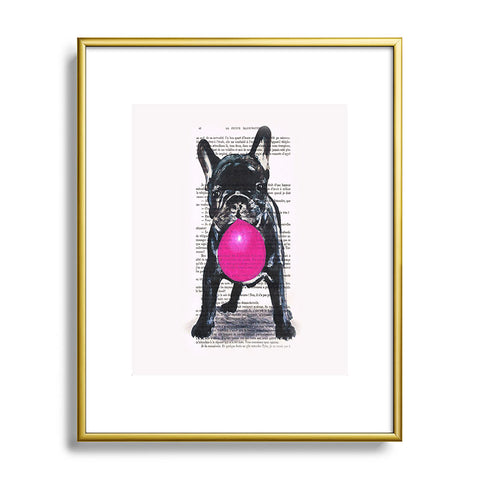 Coco de Paris Bulldog With Bubblegum 01 Metal Framed Art Print