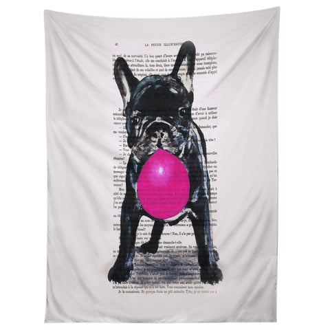 Coco de Paris Bulldog With Bubblegum 01 Tapestry