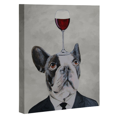 Coco de Paris Bulldog with wineglass Art Canvas