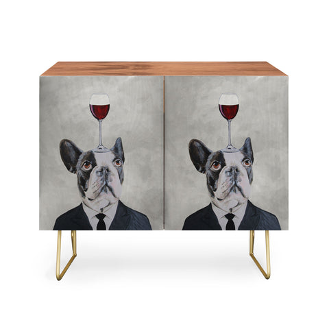 Coco de Paris Bulldog with wineglass Credenza