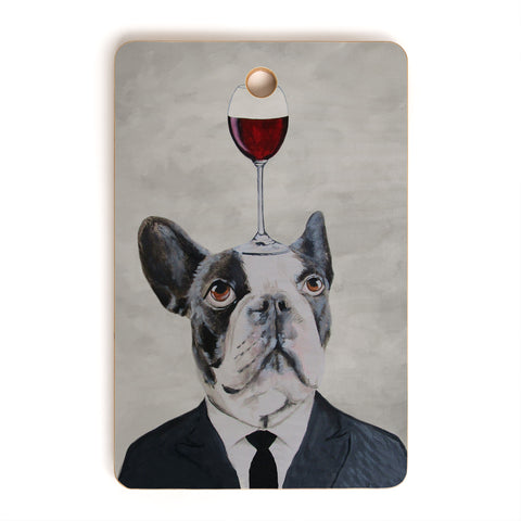 Coco de Paris Bulldog with wineglass Cutting Board Rectangle