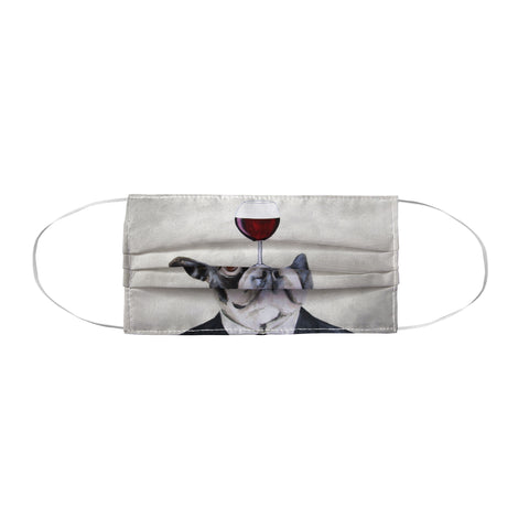Coco de Paris Bulldog with wineglass Face Mask