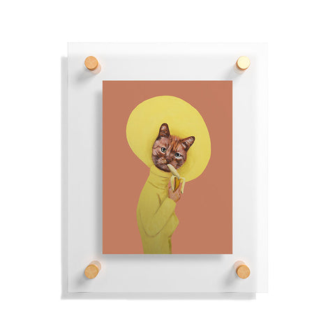 Coco de Paris Cat eating banana Floating Acrylic Print