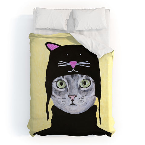 Coco de Paris Cat with cat cap Duvet Cover