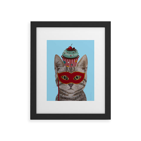 Coco de Paris Cat with cupcake Framed Art Print