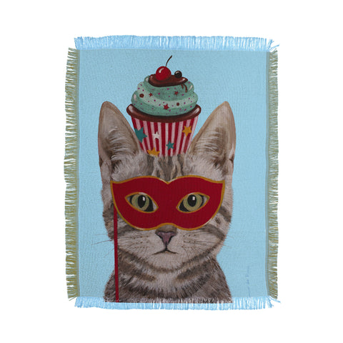 Coco de Paris Cat with cupcake Throw Blanket