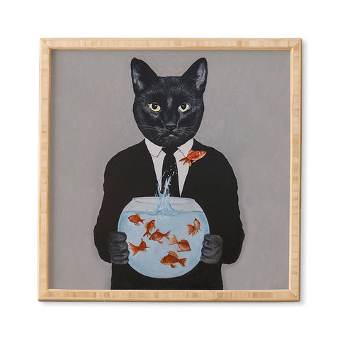 Coco de Paris Cat with fishbowl Framed Wall Art