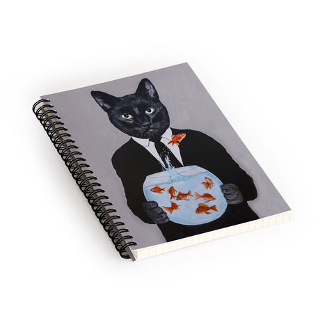 Coco de Paris Cat with fishbowl Spiral Notebook