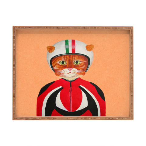 Coco de Paris Cat with helmet Rectangular Tray