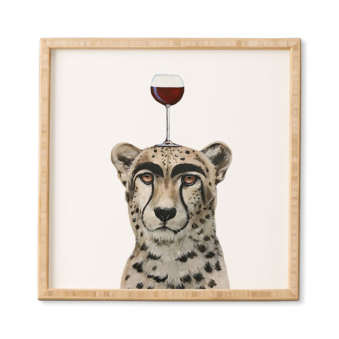Coco de Paris Cheetah with wineglass Framed Wall Art