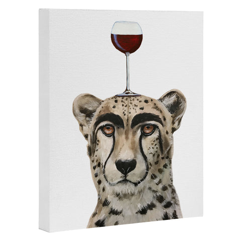 Coco de Paris Cheetah with wineglass Art Canvas