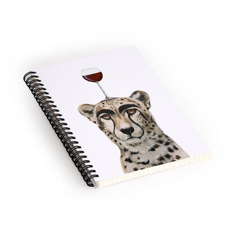Coco de Paris Cheetah with wineglass Spiral Notebook