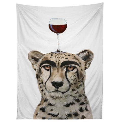Coco de Paris Cheetah with wineglass Tapestry