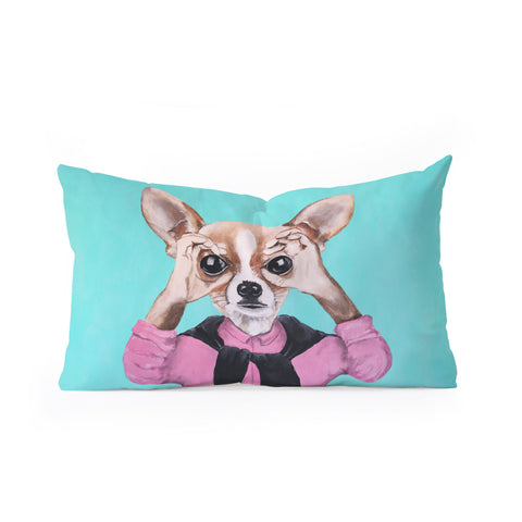 Coco de Paris Chihuahua is looking Oblong Throw Pillow