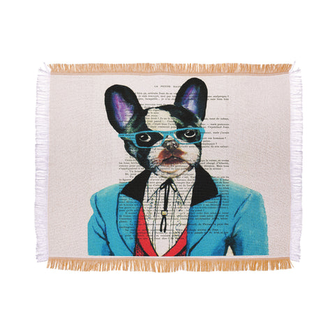 Coco de Paris Clever Bulldog Throw Blanket