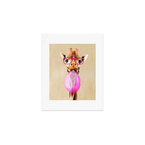 Coco de Paris Clever giraffe with bubblegum Art Print