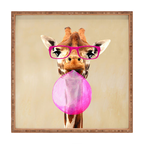 Coco de Paris Clever giraffe with bubblegum Square Tray