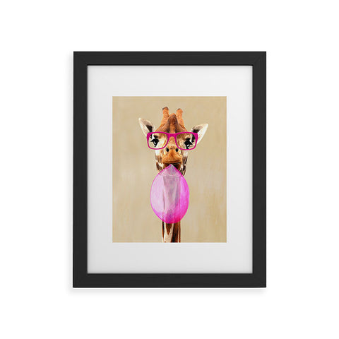 Coco de Paris Clever giraffe with bubblegum Framed Art Print