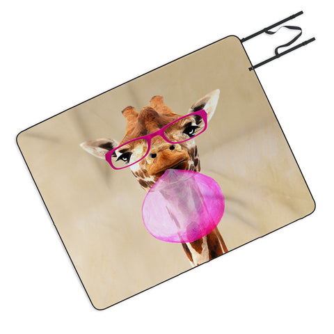 Coco de Paris Clever giraffe with bubblegum Picnic Blanket