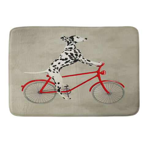 Coco de Paris Dalmatian on bicycle Memory Foam Bath Mat