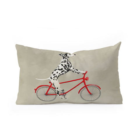 Coco de Paris Dalmatian on bicycle Oblong Throw Pillow