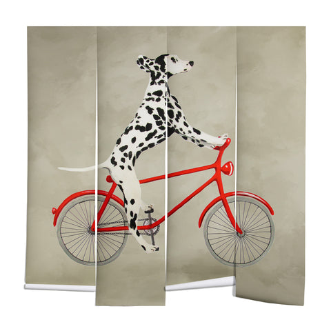 Coco de Paris Dalmatian on bicycle Wall Mural