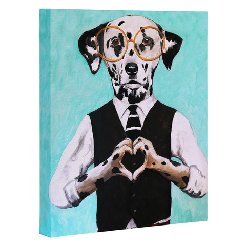 Coco de Paris Dalmatian with finger heart Art Canvas