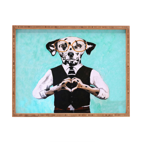 Coco de Paris Dalmatian with finger heart Rectangular Tray