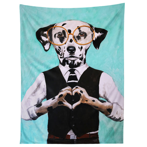 Coco de Paris Dalmatian with finger heart Tapestry