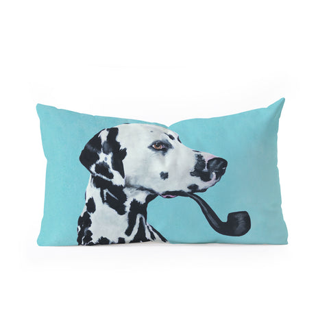 Coco de Paris Dalmatian with pipe Oblong Throw Pillow