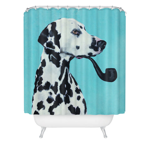 Coco de Paris Dalmatian with pipe Shower Curtain