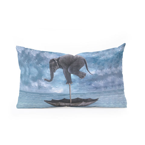 Coco de Paris Elephant in balance Oblong Throw Pillow