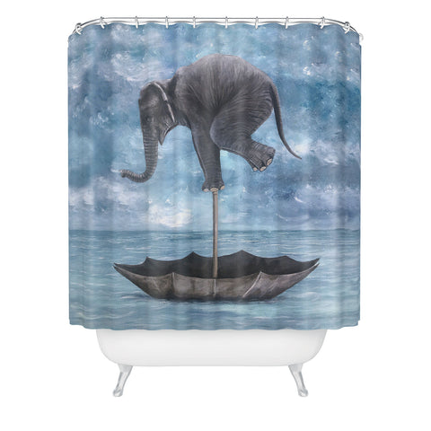 Coco de Paris Elephant in balance Shower Curtain