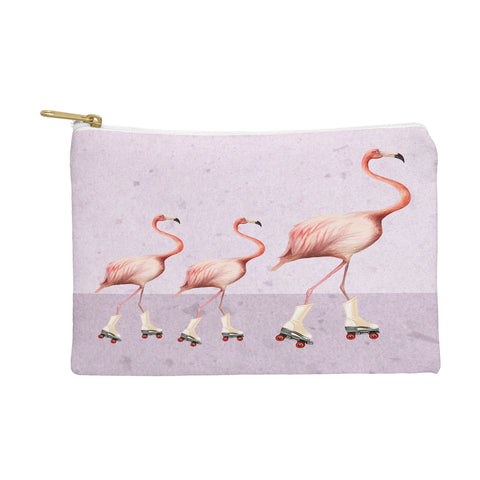 Coco de Paris Flamingo familly on rollerskates Pouch