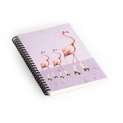 Coco de Paris Flamingo familly on rollerskates Spiral Notebook