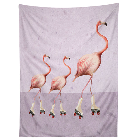 Coco de Paris Flamingo familly on rollerskates Tapestry