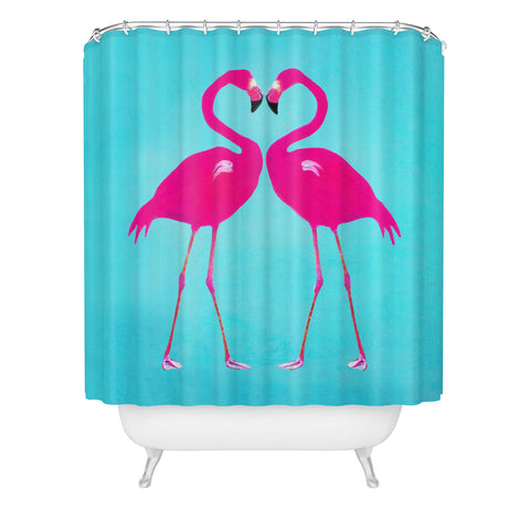 Coco de Paris Flamingo heart Shower Curtain