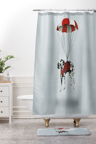 Coco de Paris Flying Dalmatian Shower Curtain And Mat