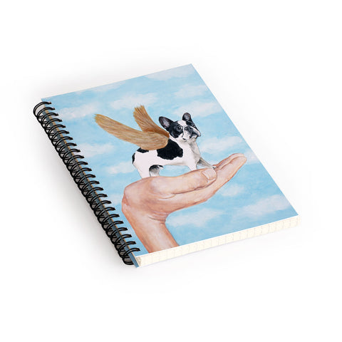 Coco de Paris Frenchie with golden wings Spiral Notebook