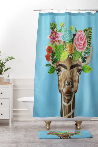 Coco de Paris Frida Kahlo Giraffe Shower Curtain And Mat