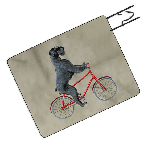 Coco de Paris Giant schnauzer on bicycle Picnic Blanket