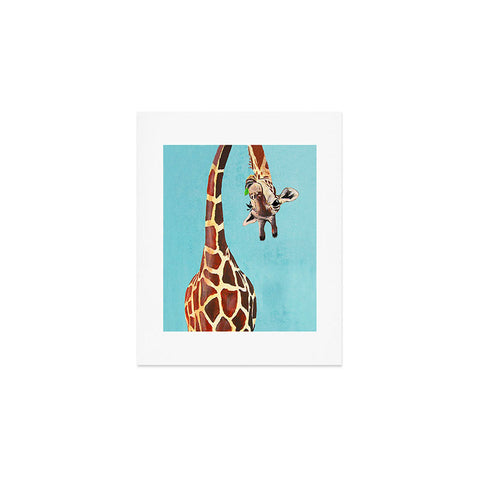 Coco de Paris Giraffe with green leaf Art Print