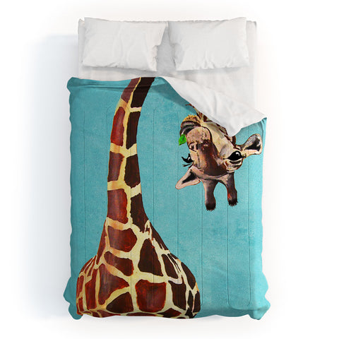 Coco de Paris Giraffe with green leaf Comforter